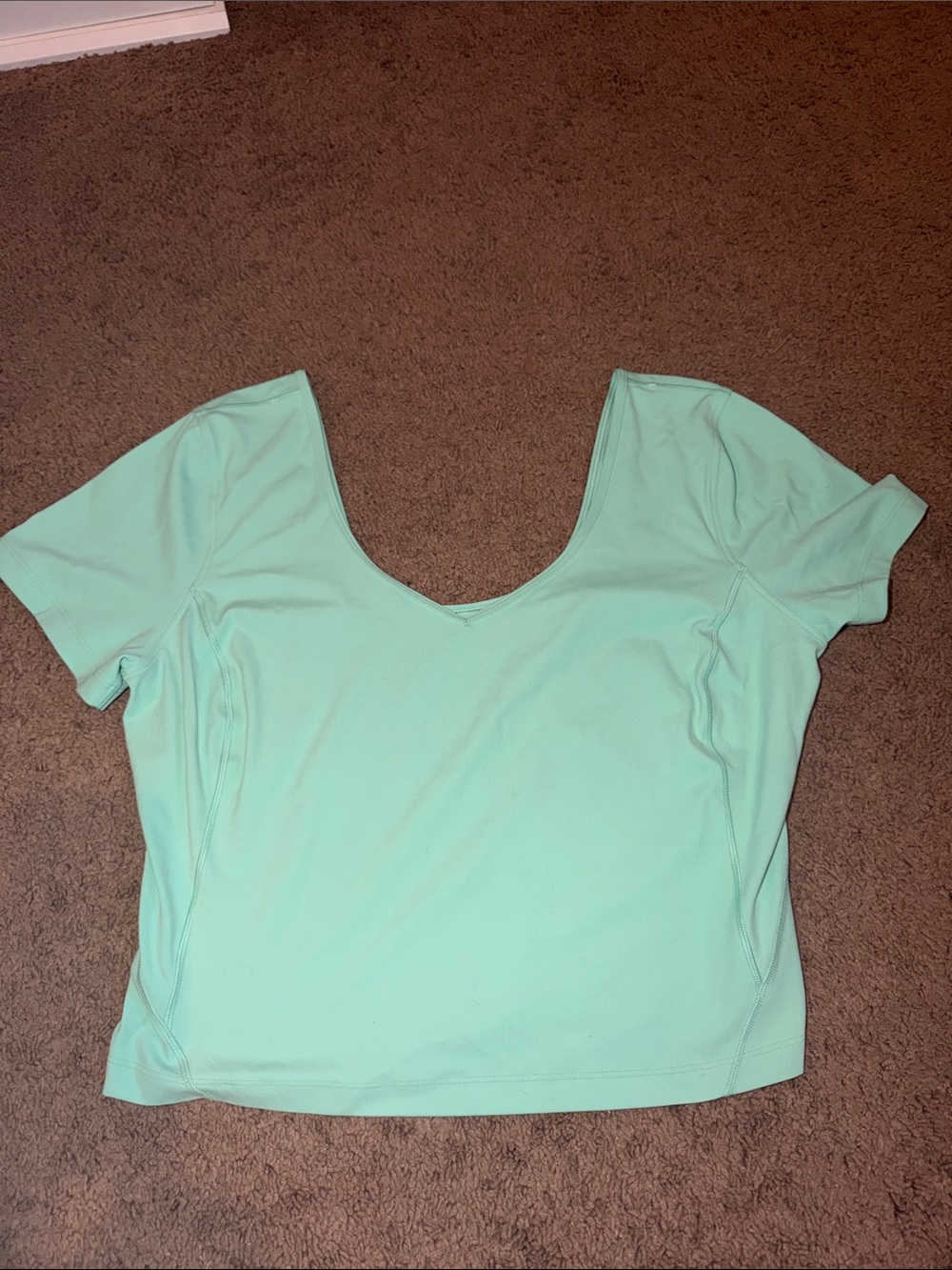 lululemon athletica Mint Green V-Neck Short Sleeve Top